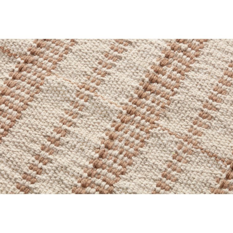 Marion Gold and Beige 22'' Handwoven Down Pillow