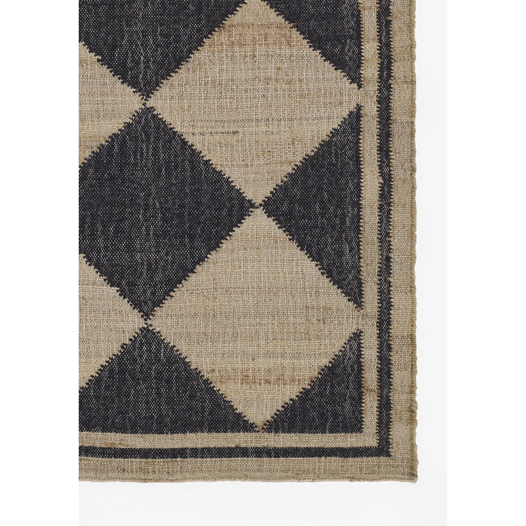 Orchard Court Black Hand-Woven Wool 5' x 8' Area Rug