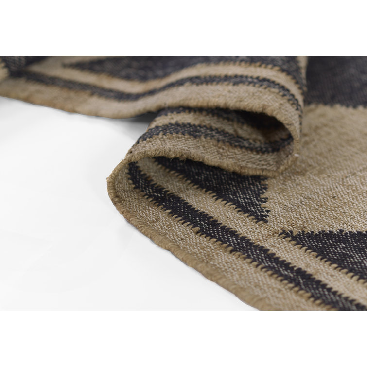 Orchard Court Black Hand-Woven Wool 5' x 8' Area Rug