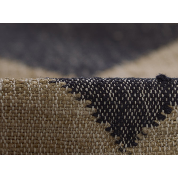 Orchard Court Black Hand-Woven Wool 5' x 8' Area Rug