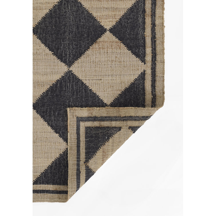 Orchard Court Black Hand-Woven Wool 5' x 8' Area Rug