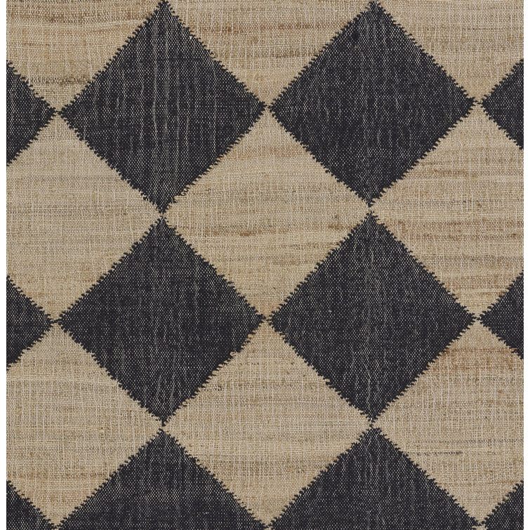 Orchard Court Black Hand-Woven Wool 5' x 8' Area Rug