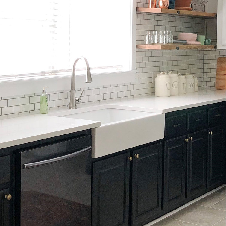 Grace 34" Crisp White Fireclay Farmhouse Kitchen Sink