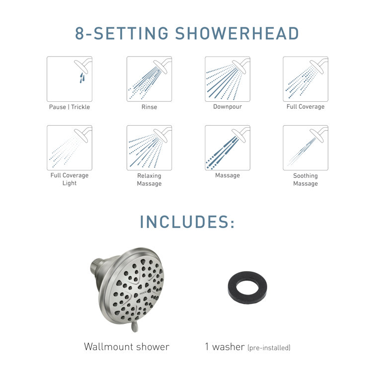 Attune Spot Resist Brushed Nickel Wall Mounted Shower Head