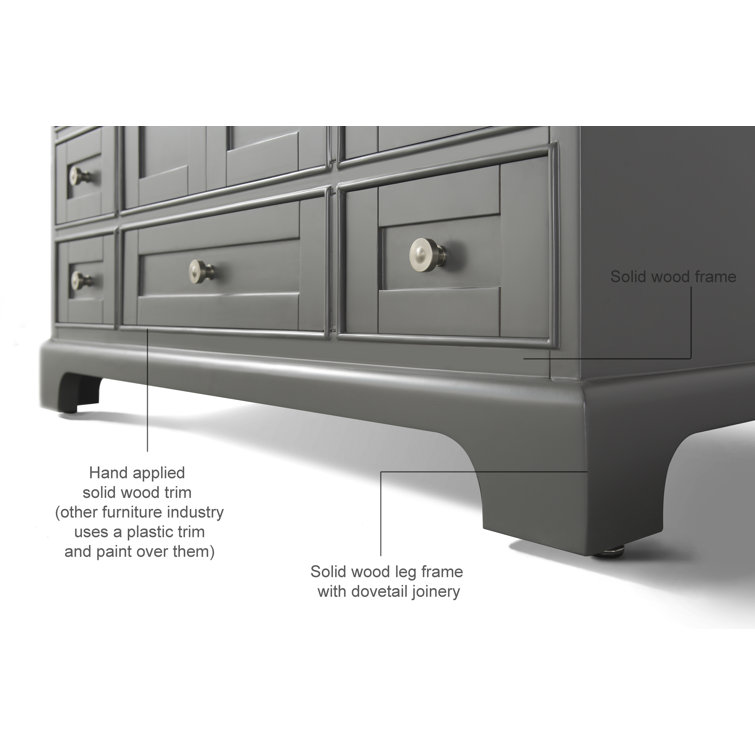 Audrey 60" Sapphire Gray Double Sink Vanity with Marble Top
