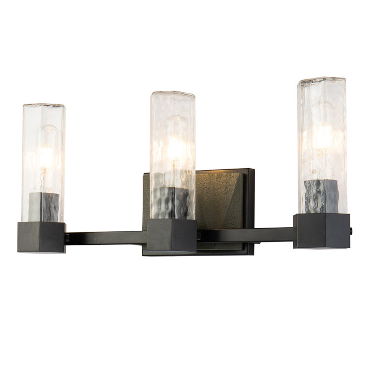 Lucas McKearn Navarre 3-Light Dimmable Vanity Light in Black and Grey