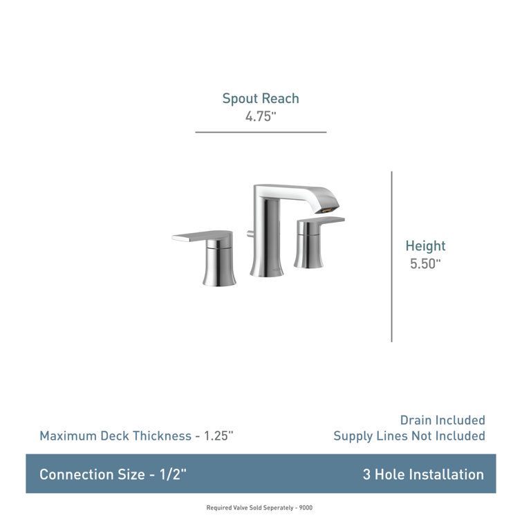 Modern Black and Nickel 10" Widespread Bathroom Faucet with Dual Handles