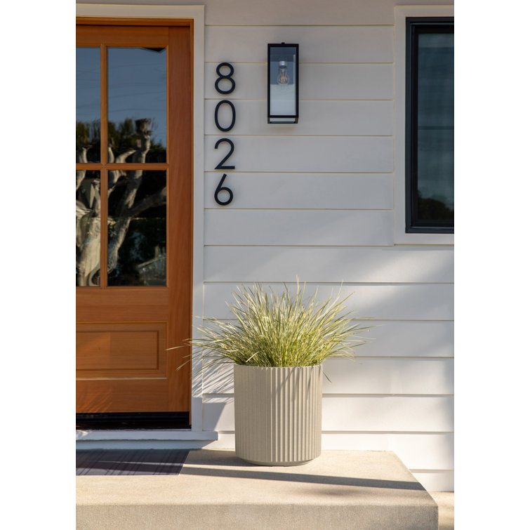 Demi 16" Sandstone Plastic-Stone Round Planter