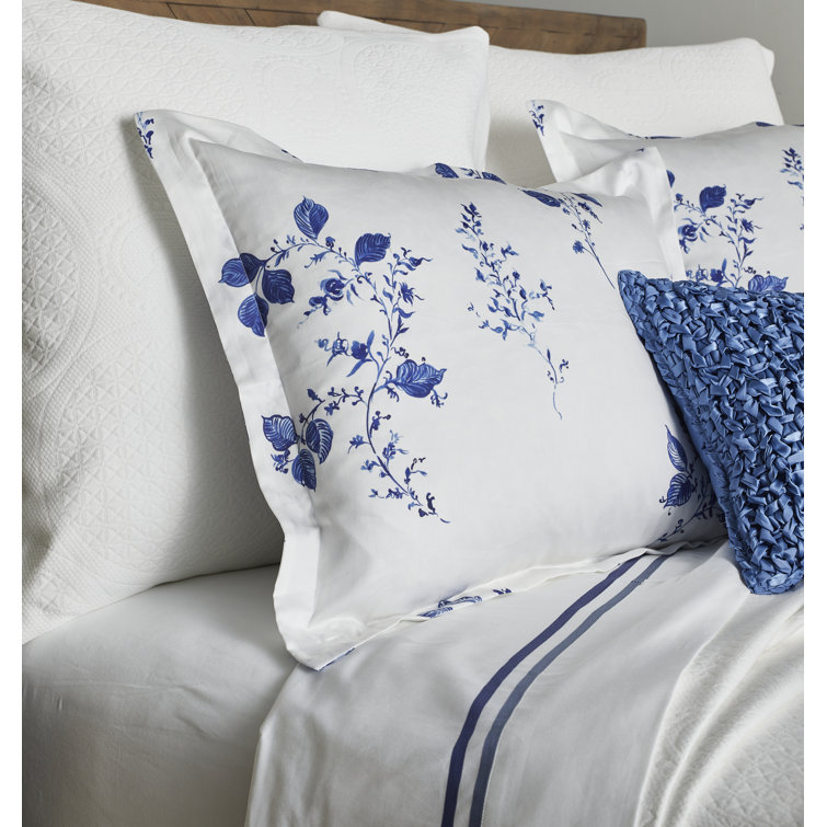 King White Cotton Embroidered Floral Duvet Cover Set