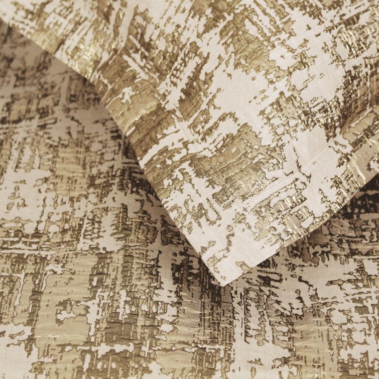 Gold and Beige Contemporary Square Decorative Pillow
