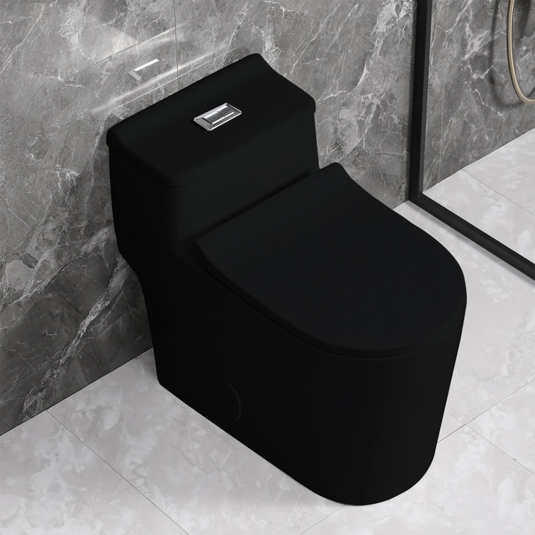 Matte Black Elongated Dual Flush High Efficiency Toilet