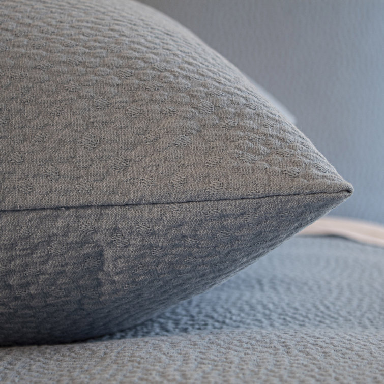 Modern Pebble Pattern Blue Cotton Queen Coverlet Set