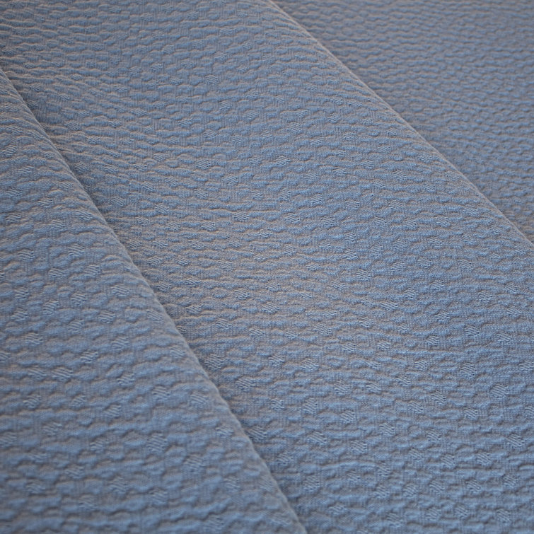 Modern Pebble Pattern Blue Cotton Queen Coverlet Set
