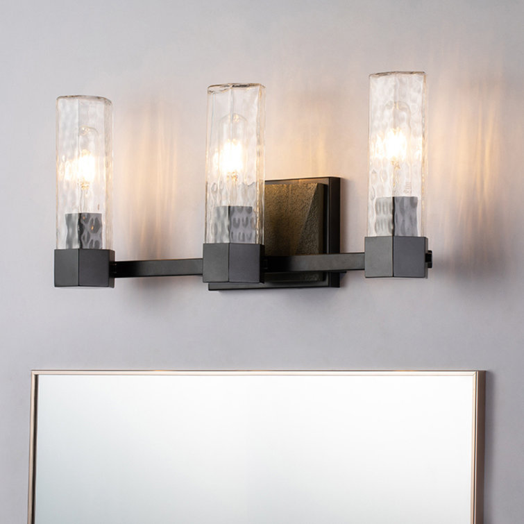 Lucas McKearn Navarre 3-Light Dimmable Vanity Light in Black and Grey