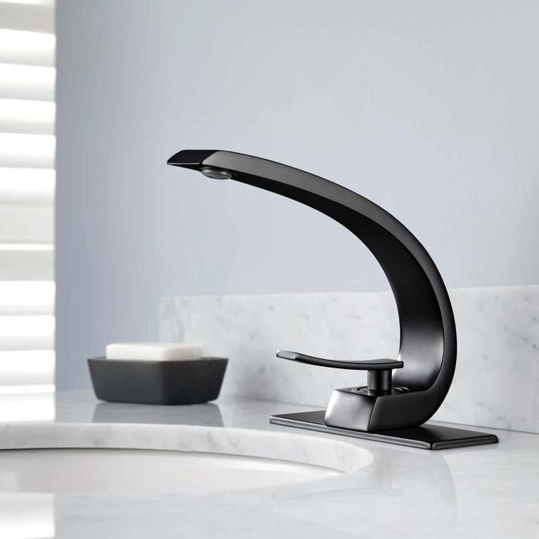Matte Black Single-Handle High Arc Bathroom Faucet