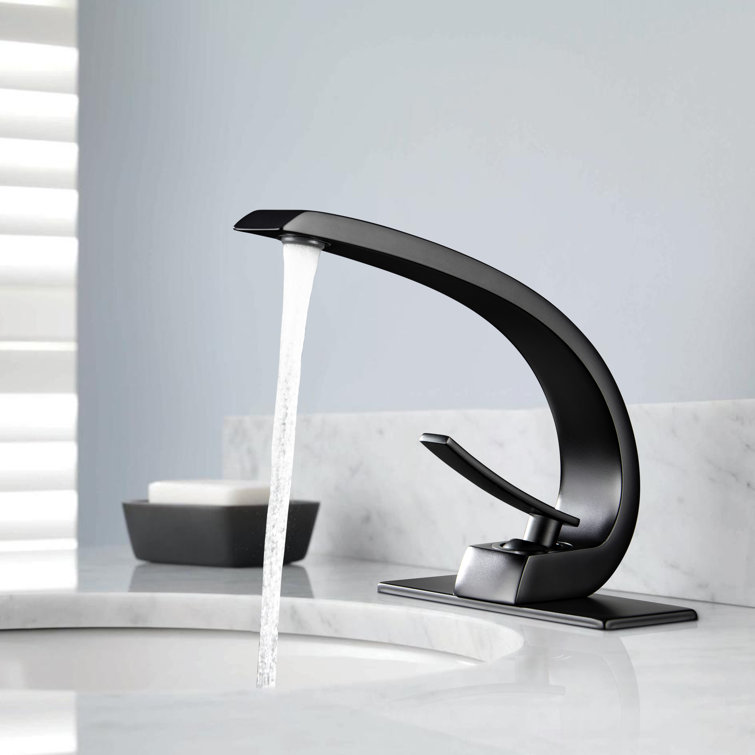 Matte Black Single-Handle High Arc Bathroom Faucet