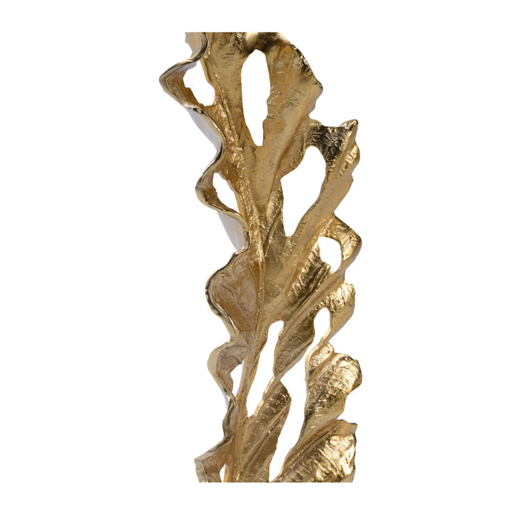 Gold and Black Aluminum Oak Leaf Sculpture