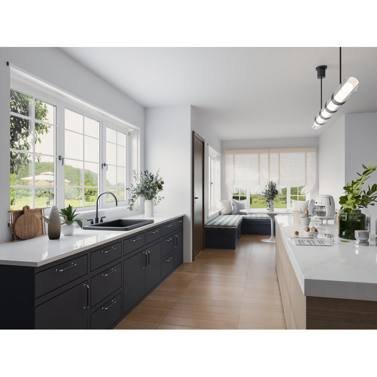 Matte Black Fireclay Farmhouse Drop-In Kitchen Sink