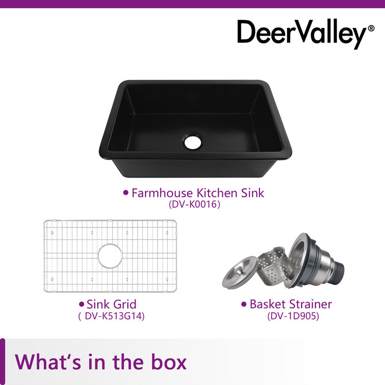 Matte Black Fireclay Farmhouse Drop-In Kitchen Sink