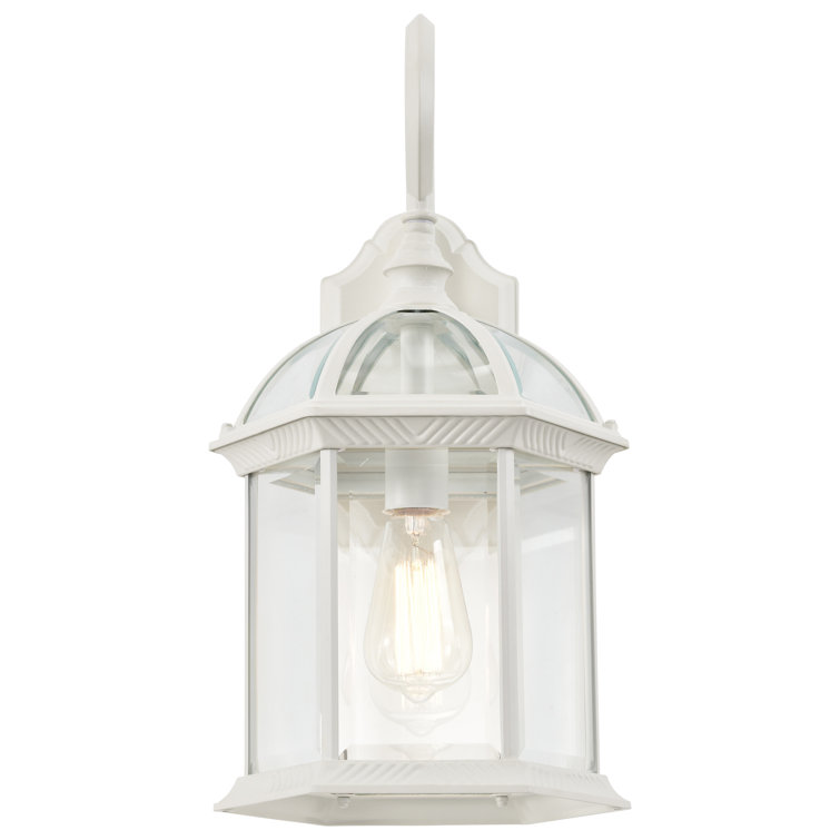 Charming Traditional White Lantern Wall Sconce, 19" Height
