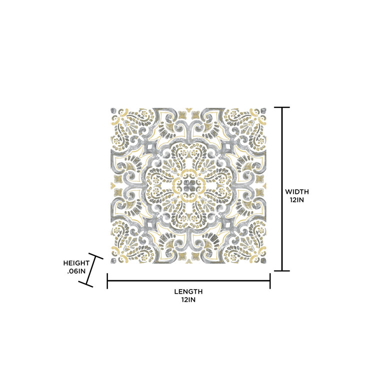 Antico Moroccan Beige and Gray Peel and Stick Floor Tiles