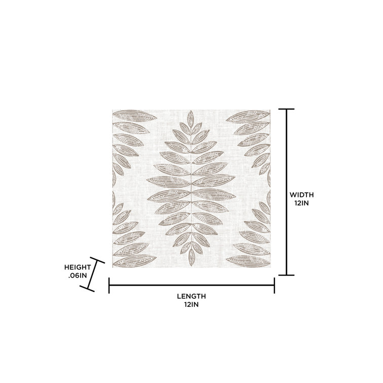 Light Brown Leaf Pattern Peel and Stick Vinyl Floor Tiles