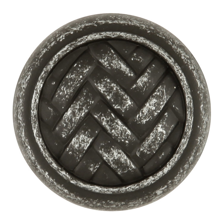Pewter Round Mushroom Cabinet Knob with Mounting Hardware