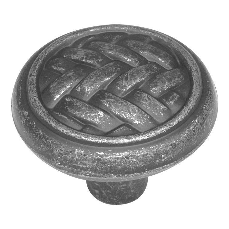 Pewter Round Mushroom Cabinet Knob with Mounting Hardware