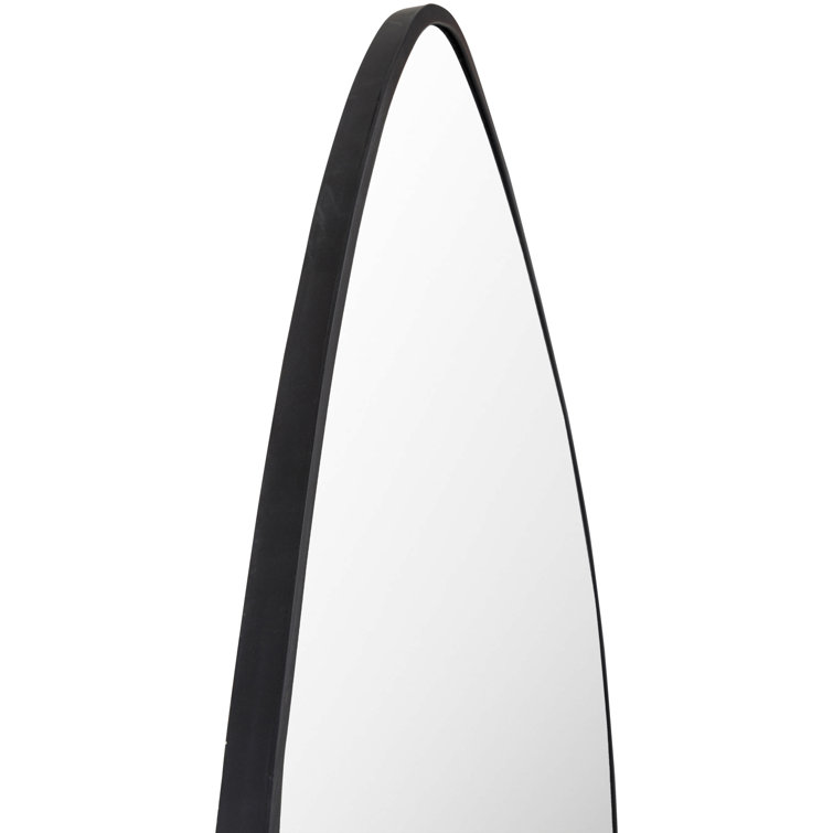 Asymmetrical Black Metal Frame Wall Mirror