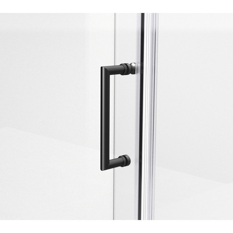 Matte Black 48 x 72 in. Semi-Frameless Hinged Shower Door
