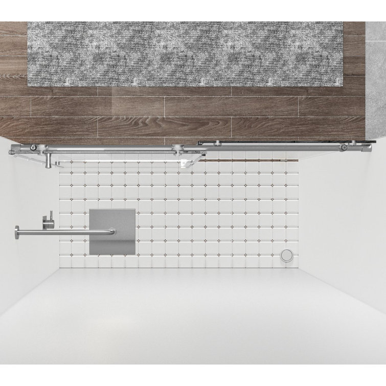 Brushed Nickel Frameless Sliding Shower Door 48" x 76"