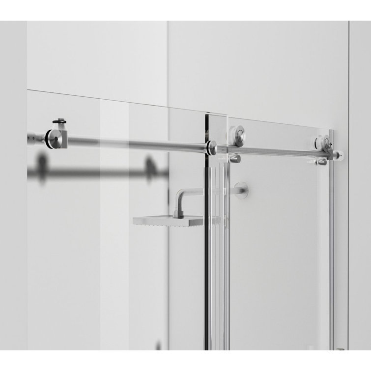 Brushed Nickel Frameless Sliding Shower Door 48" x 76"