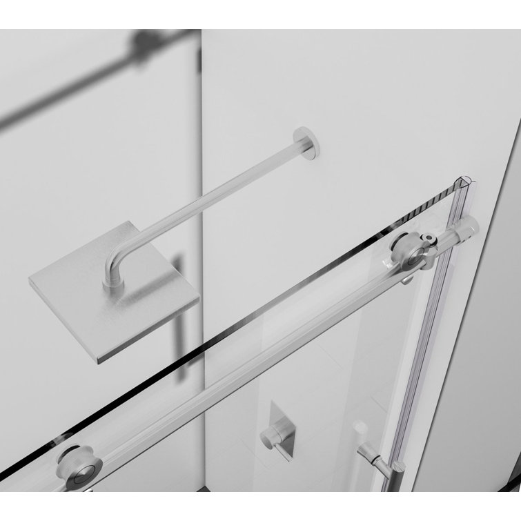Brushed Nickel Frameless Sliding Shower Door 48" x 76"
