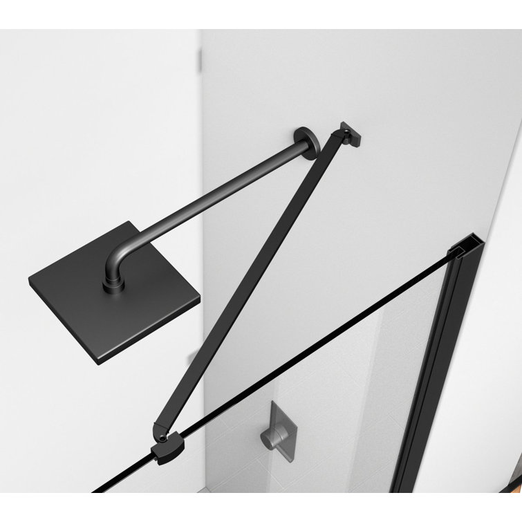 Matte Black Frameless Pivot Shower Door with Heavy-Duty Hinges