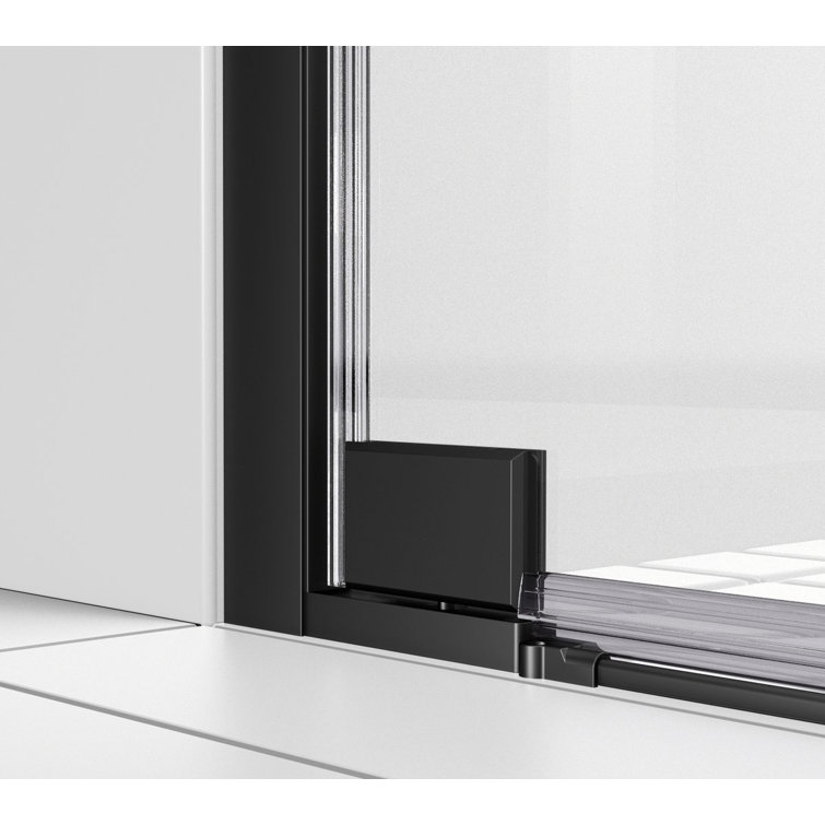 Matte Black Frameless Pivot Shower Door with Heavy-Duty Hinges
