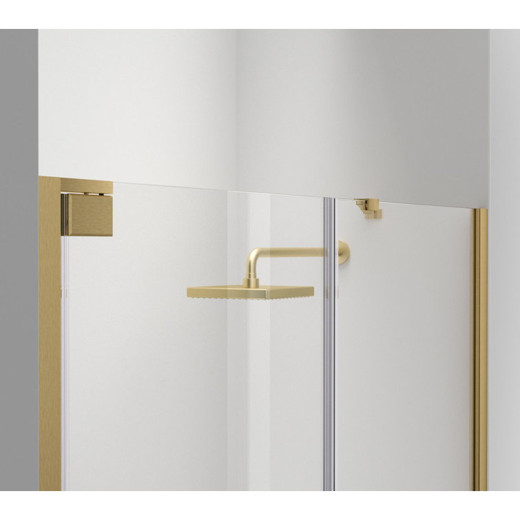 48" x 72" Brushed Gold Frameless Shower Door