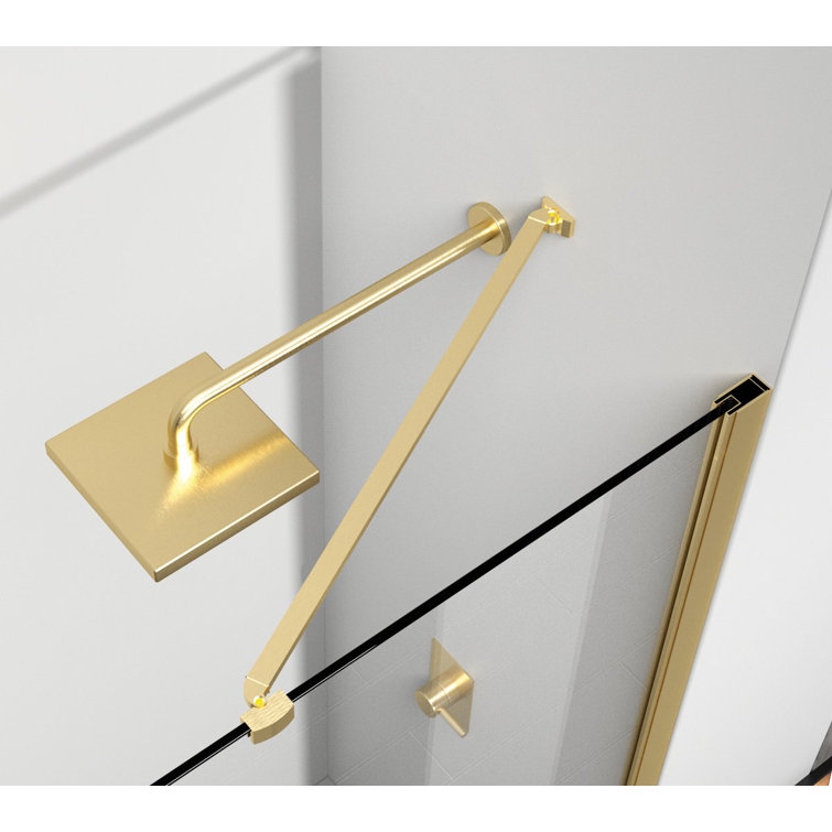 48" x 72" Brushed Gold Frameless Shower Door