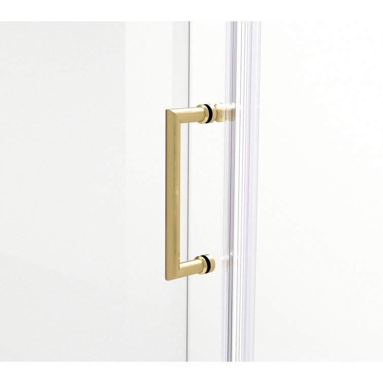 48" x 72" Brushed Gold Frameless Shower Door