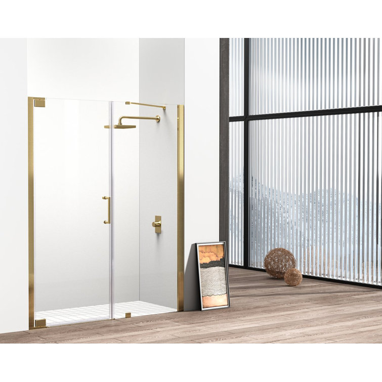Elegant Gold Frameless Glass Shower Door 60 x 72