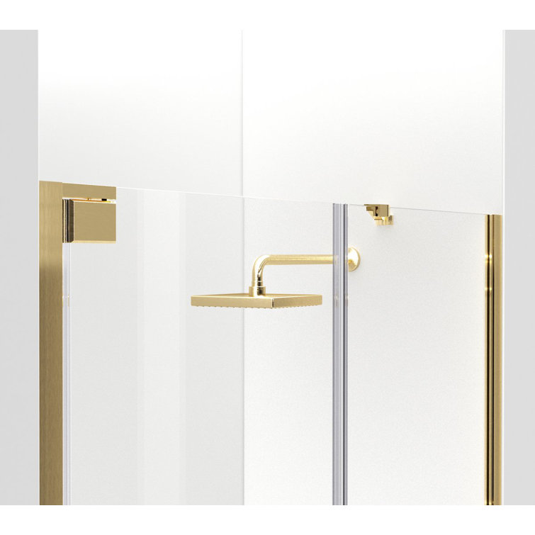 Elegant Gold Frameless Glass Shower Door 60 x 72