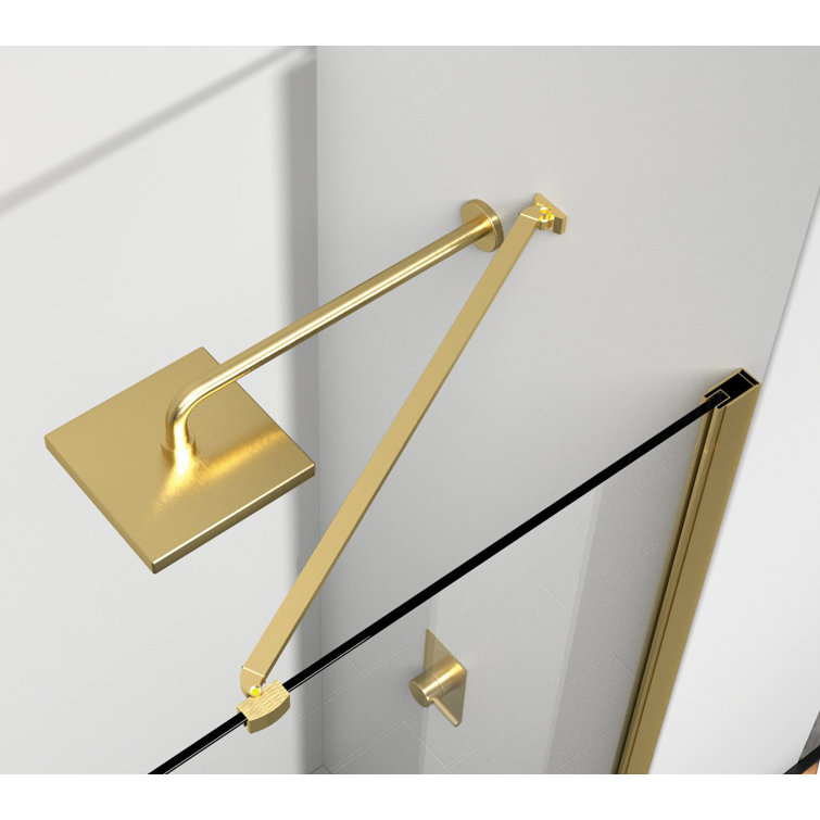 Elegant Gold Frameless Glass Shower Door 60 x 72