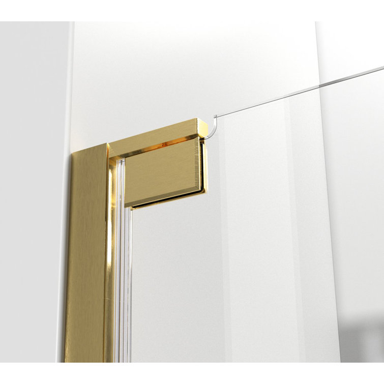 Elegant Gold Frameless Glass Shower Door 60 x 72