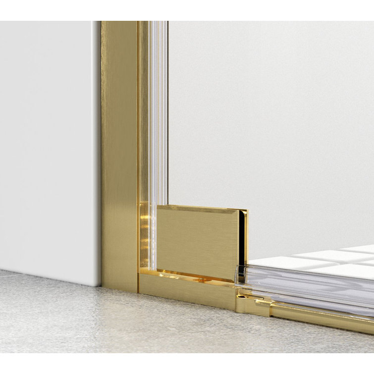 Elegant Gold Frameless Glass Shower Door 60 x 72