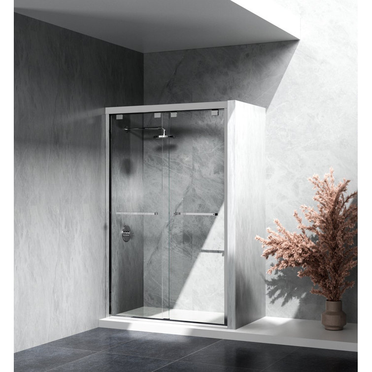 48" Chrome Double Sliding Frameless Shower Door