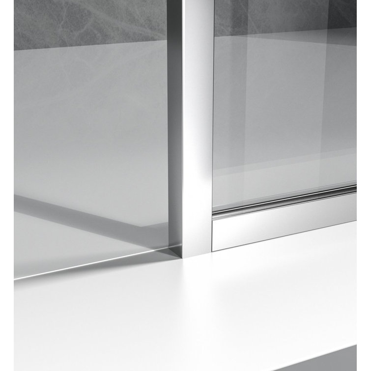 Chrome Framed Fixed Glass Shower Door Panel, 35" x 76"