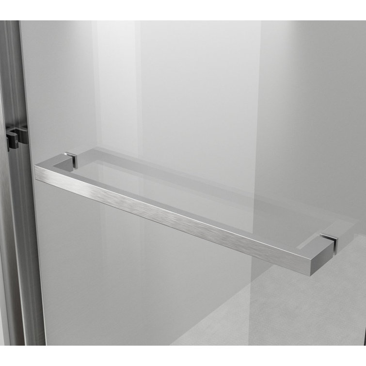 60" Brushed Nickel Double Sliding Semi-Frameless Tub Door