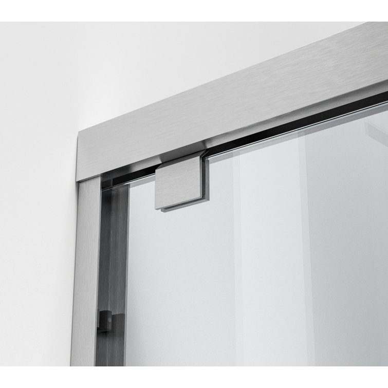 60" Brushed Nickel Double Sliding Semi-Frameless Tub Door
