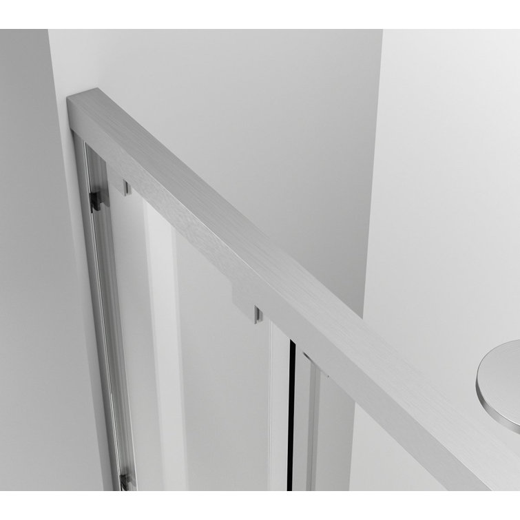 60" Brushed Nickel Double Sliding Semi-Frameless Tub Door