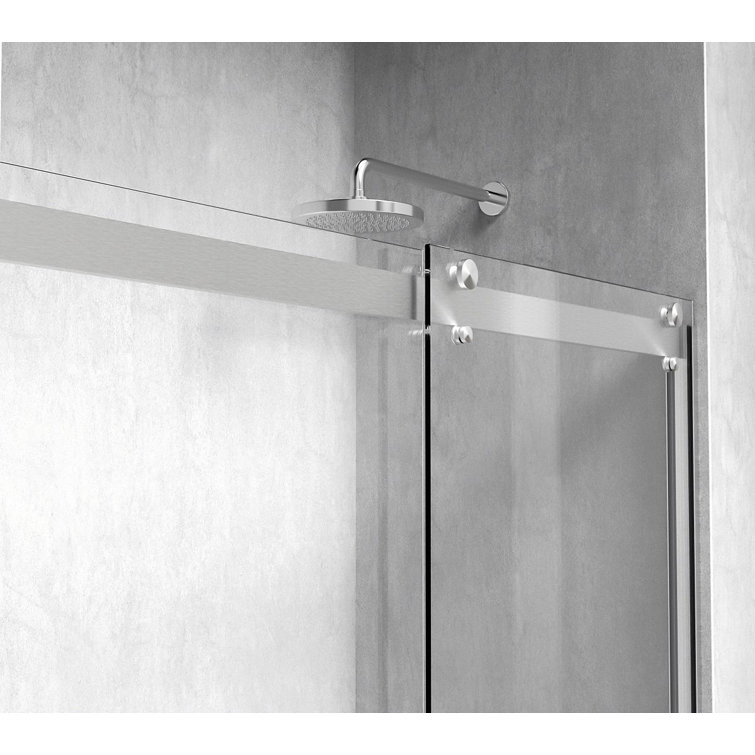 Brushed Nickel 60" Frameless Double Sliding Tub Door