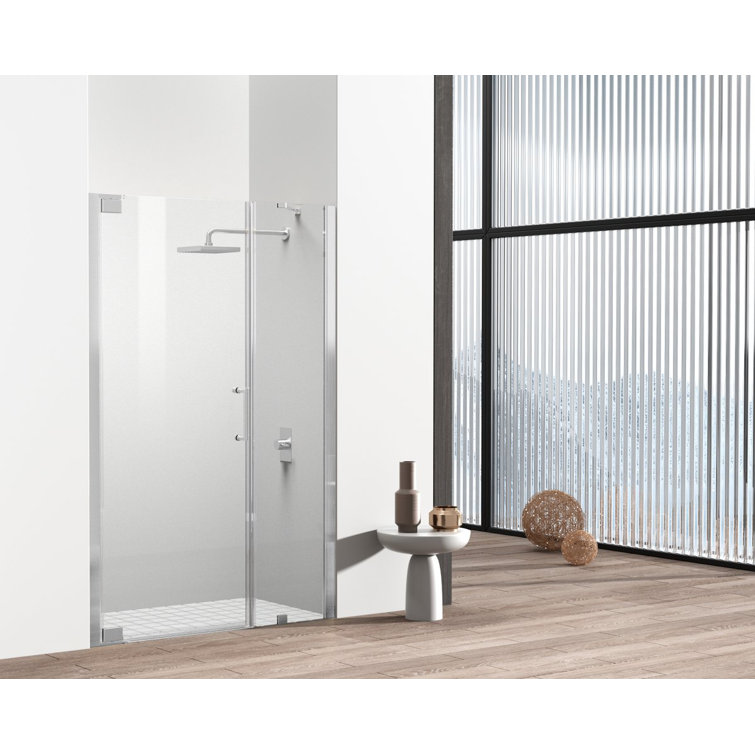 72" Frameless Glass Shower Door with Nickel Finish